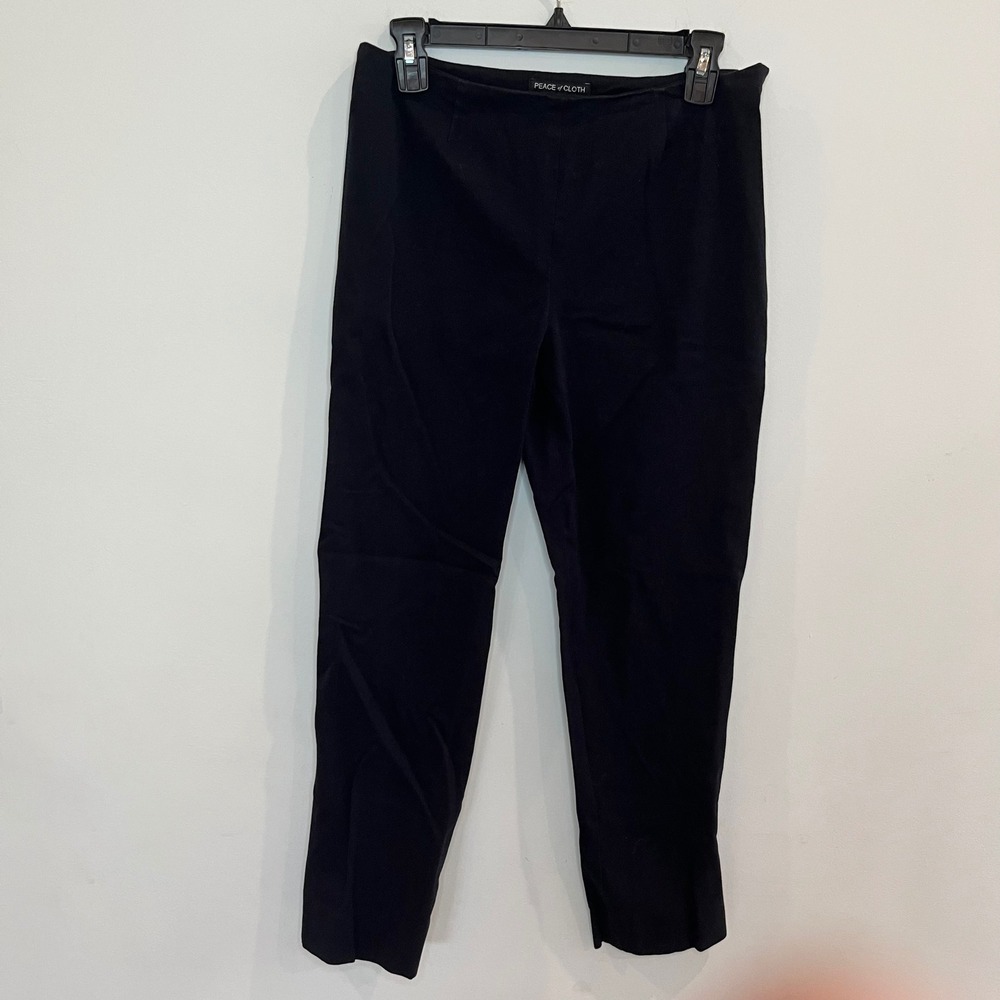 Peace of Cloth Black Cropped Trousers Pants Size 8 Made in NYC - B029